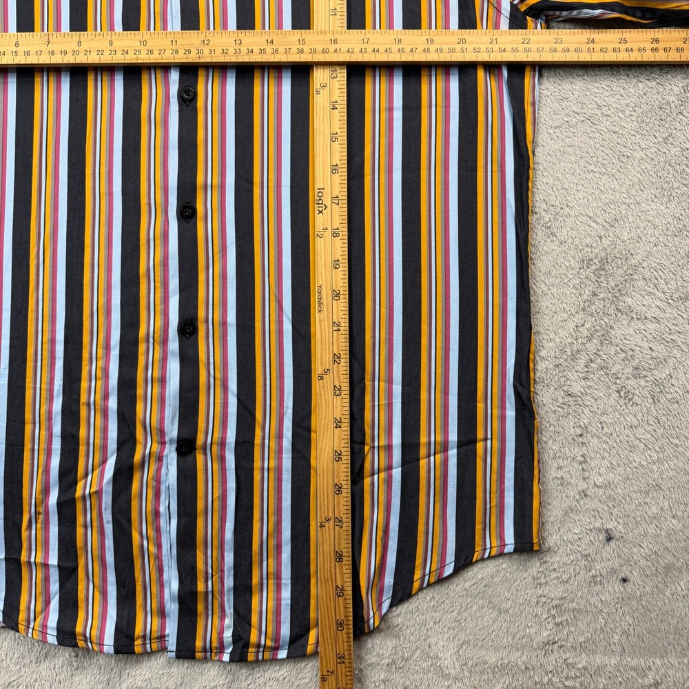 Johnny Fly Mens Multi Color Vertical Stripe Cotton Long Sleeve Shirt Medium - Picture 7 of 10